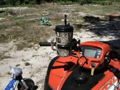The Butler Python ATV Set is the best choice for your All Terrain Vehicle (ATV).  It is compact and very strong. The best cup holders & beverage holders.